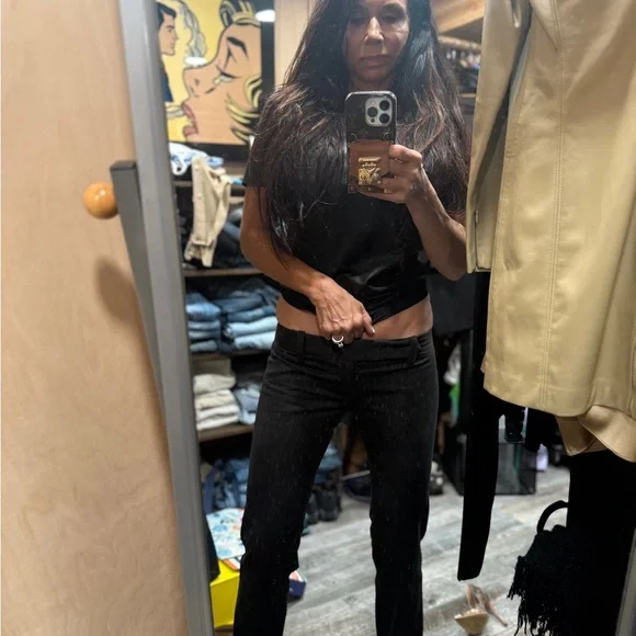 Frankie B super low slacks, light black and color. Size 27 - Picture 4 of 14